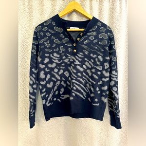 Navy cheetah sweater